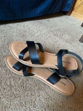 Pierre Dumas Black Strappy Ankle Buckle Sandals